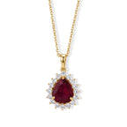 African Ruby & Lab Grown Diamond Pendant with Chain (Size 20) in 18K Vermeil Yellow Gold Plated Sterling Silver 6.66 Ct._4505395