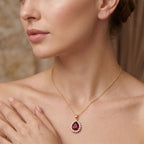 African Ruby & Lab Grown Diamond Pendant with Chain (Size 20) in 18K Vermeil Yellow Gold Plated Sterling Silver 6.66 Ct._4505395_1