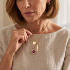 African Ruby & Lab Grown Diamond Pendant with Chain (Size 20) in 18K Vermeil Yellow Gold Plated Sterling Silver 6.66 Ct._4505395_2