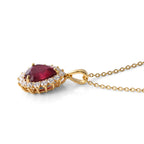 African Ruby & Lab Grown Diamond Pendant with Chain (Size 20) in 18K Vermeil Yellow Gold Plated Sterling Silver 6.66 Ct._4505395_3