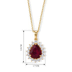 African Ruby & Lab Grown Diamond Pendant with Chain (Size 20) in 18K Vermeil Yellow Gold Plated Sterling Silver 6.66 Ct._4505395_4