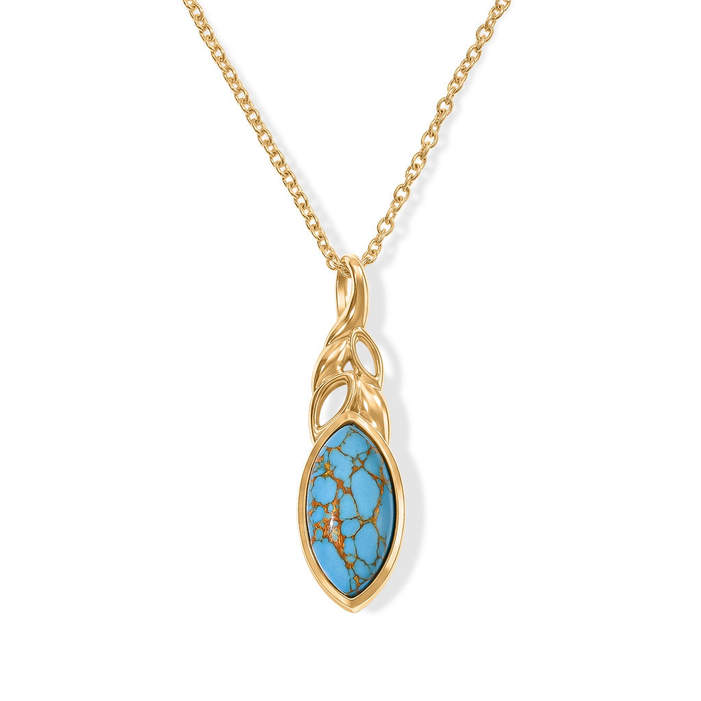 Blue Turquoise Pendant with Chain (Size 20) Stainless Steel  5.000  Ct._4505810