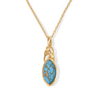 Blue Turquoise Pendant with Chain (Size 20) Stainless Steel  5.000  Ct._4505810