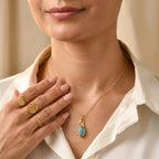 Blue Turquoise Pendant with Chain (Size 20) Stainless Steel  5.000  Ct._4505810_2