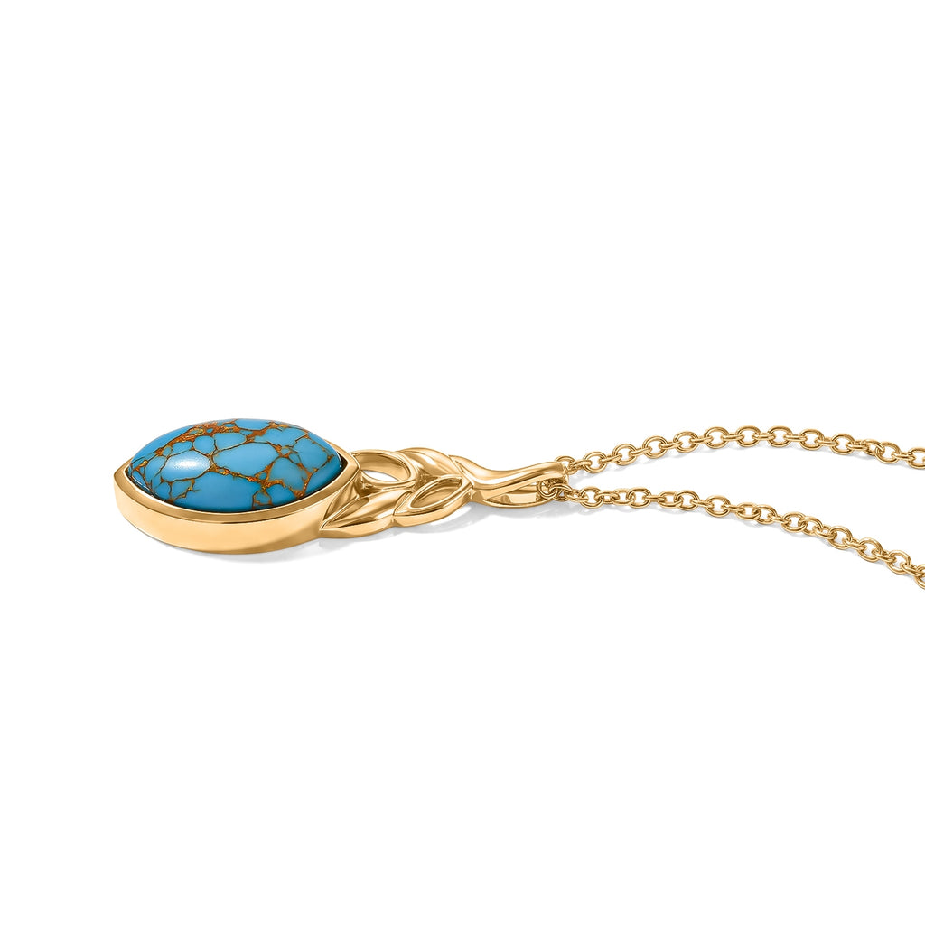 Blue Turquoise Pendant with Chain (Size 20) Stainless Steel  5.000  Ct._4505810_3