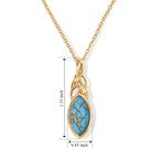 Blue Turquoise Pendant with Chain (Size 20) Stainless Steel  5.000  Ct._4505810_4