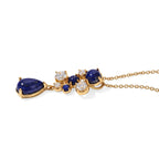EverTrue - Lapis Lazuli & White Topaz Pendant with Chain (Size 20) in Yellow Gold Tone 8.26 Ct._4505939_3
