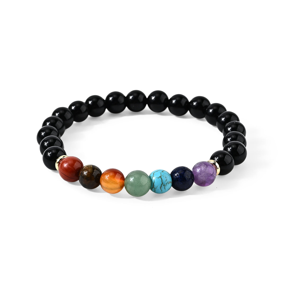 Set of 2 - Multi Gemstones Seven Chakra Photo Frame &amp; Beads Bracelet (Size 7-7.5) 115.00 Ct. 4506068 5
