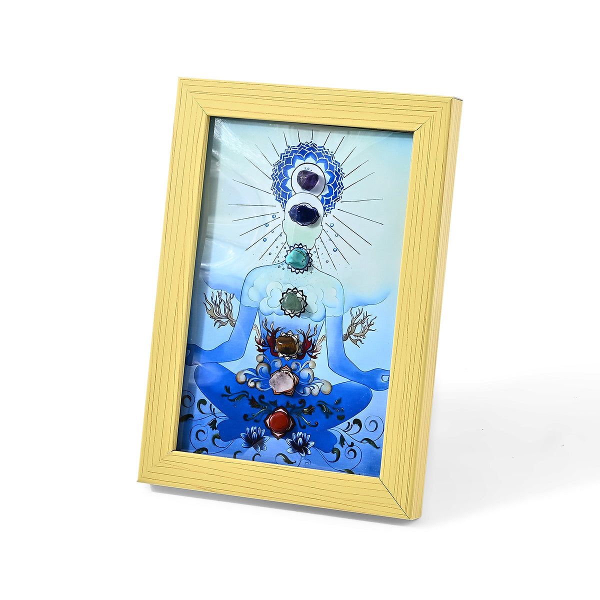 Set of 2 - Multi Gemstones Seven Chakra Photo Frame &amp; Beads Bracelet (Size 7-7.5) 80.00 Ct. 4506069 3