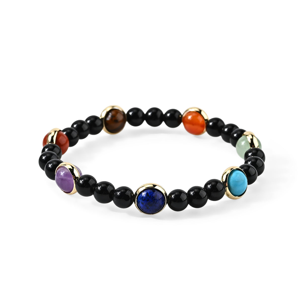 Set of 2 - Multi Gemstones Seven Chakra Photo Frame &amp; Beads Bracelet (Size 7-7.5) 115.00 Ct. 4506071 5