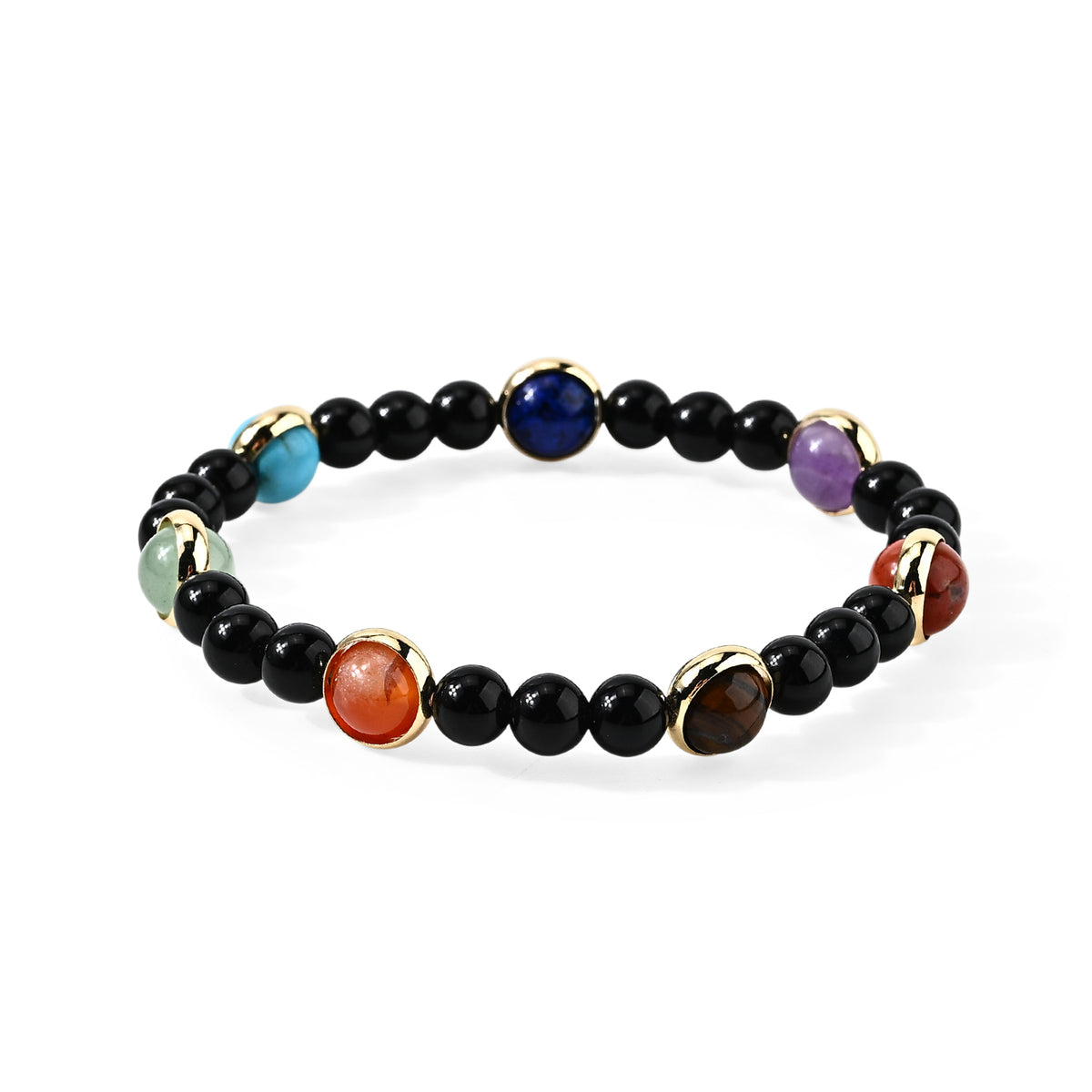 Set of 2 - Multi Gemstones Seven Chakra Photo Frame &amp; Beads Bracelet (Size 7-7.5) 115.00 Ct. 4506071 6