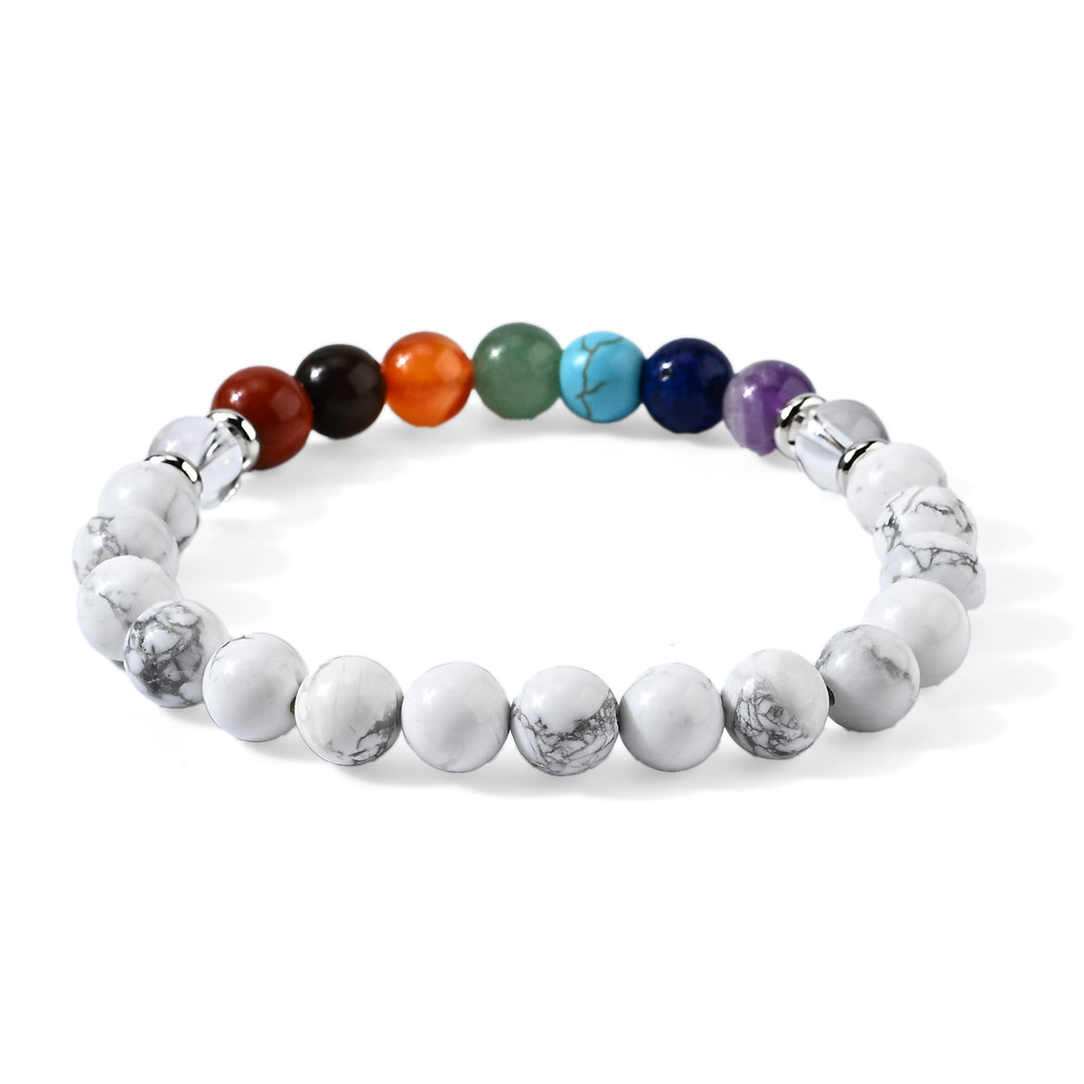 Set of 2 - Multi Gemstones Seven Chakra Photo Frame &amp; Beads Bracelet (Size 7-7.5) 235.00 Ct. 4506074 5
