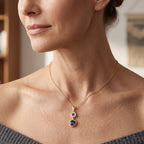 D'Joy - Kyanite & White Zircon Pendant with Chain (Size - 20) in Yellow Gold Plated Sterling Silver 1.22 Ct_4506165_1
