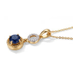 D'Joy - Kyanite & White Zircon Pendant with Chain (Size - 20) in Yellow Gold Plated Sterling Silver 1.22 Ct_4506165_3