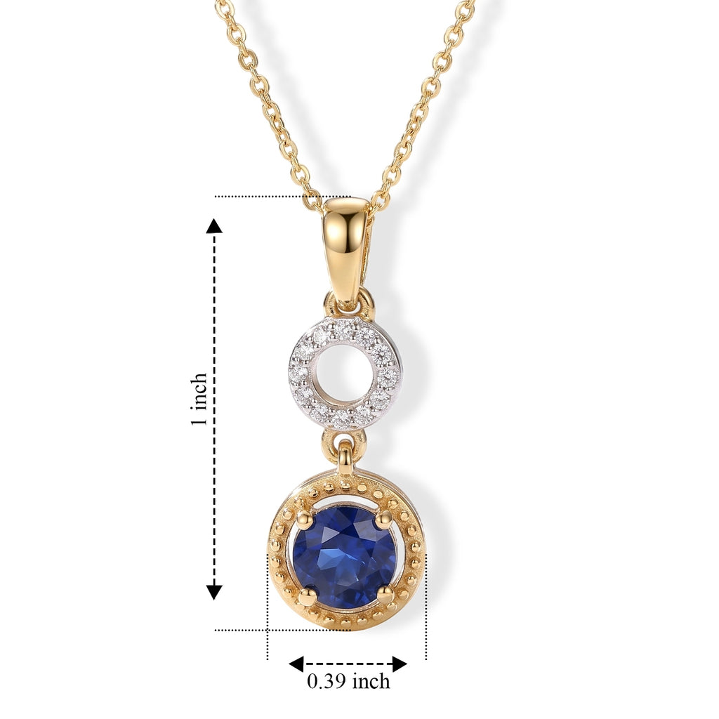 D'Joy - Kyanite & White Zircon Pendant with Chain (Size - 20) in Yellow Gold Plated Sterling Silver 1.22 Ct_4506165_4