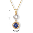 D'Joy - Kyanite & White Zircon Pendant with Chain (Size - 20) in Yellow Gold Plated Sterling Silver 1.22 Ct_4506165_4