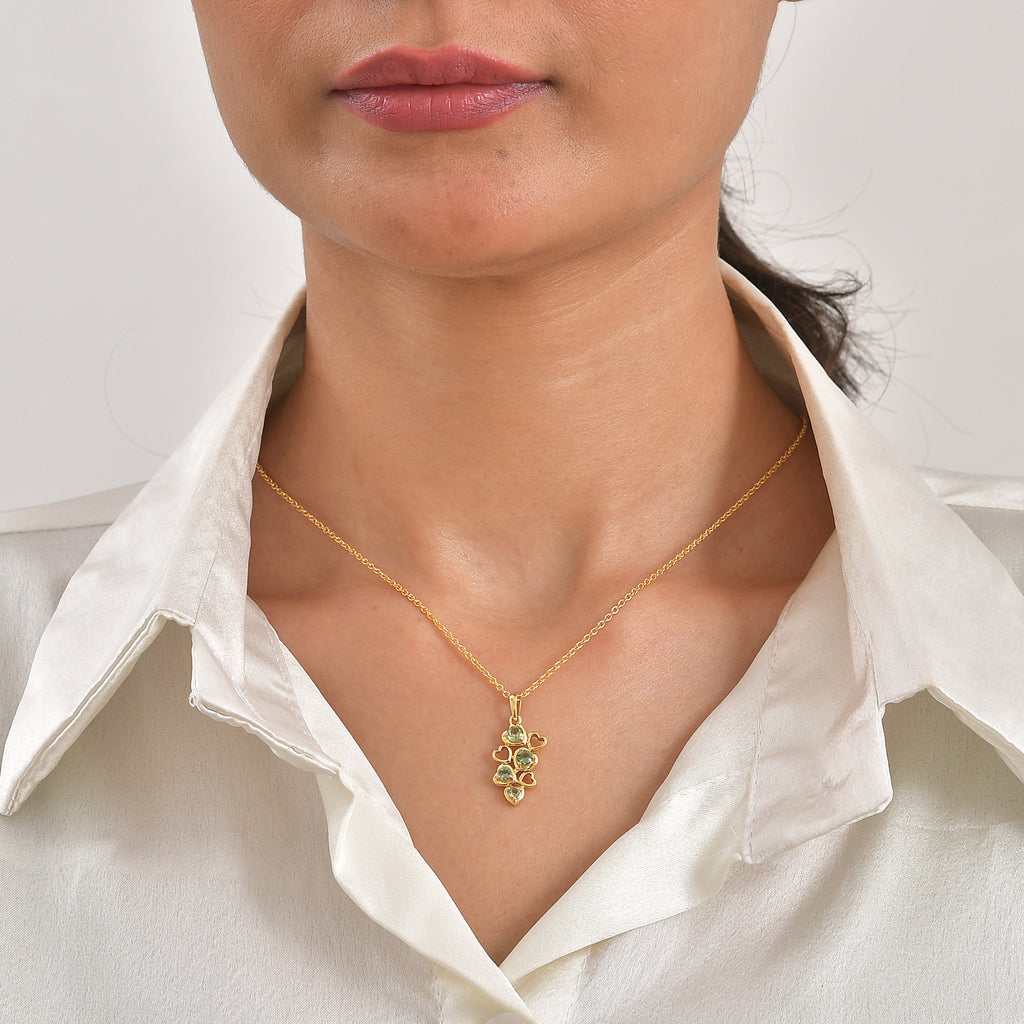 Natural Green Apatite Pendant with Chain (Size 20) in 18K YG Plating Sterling Silver 0.21 ct  0.630  Ct._4506598_1