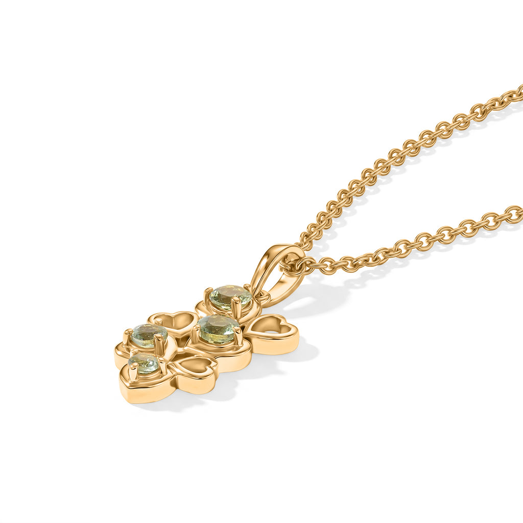 Natural Green Apatite Pendant with Chain (Size 20) in 18K YG Plating Sterling Silver 0.21 ct  0.630  Ct._4506598_3