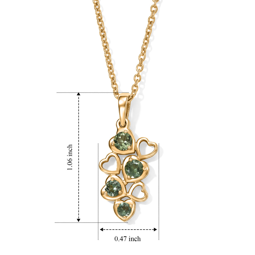 Natural Green Apatite Pendant with Chain (Size 20) in 18K YG Plating Sterling Silver 0.21 ct  0.630  Ct._4506598_4