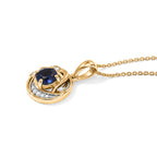 D'Joy - Kyanite & White Zircon Pendant with Chain (Size 20) in Yellow Gold Plated Sterling Silver 1.30 Ct._4506882_3