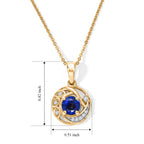 D'Joy - Kyanite & White Zircon Pendant with Chain (Size 20) in Yellow Gold Plated Sterling Silver 1.30 Ct._4506882_4
