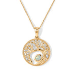 D'Joy - Ethiopian Opal & White Zircon Pendant with Chain (Size 20) in Yellow Gold Plated Sterling Silver_4506917