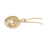 D'Joy - Ethiopian Opal & White Zircon Pendant with Chain (Size 20) in Yellow Gold Plated Sterling Silver_4506917_3