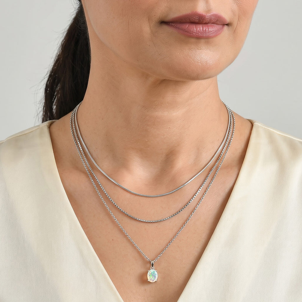 D'Joy - Ethiopian Opal Pendant in Platinum Overlay Sterling Silver with Chain (Size 20)_4506962_2