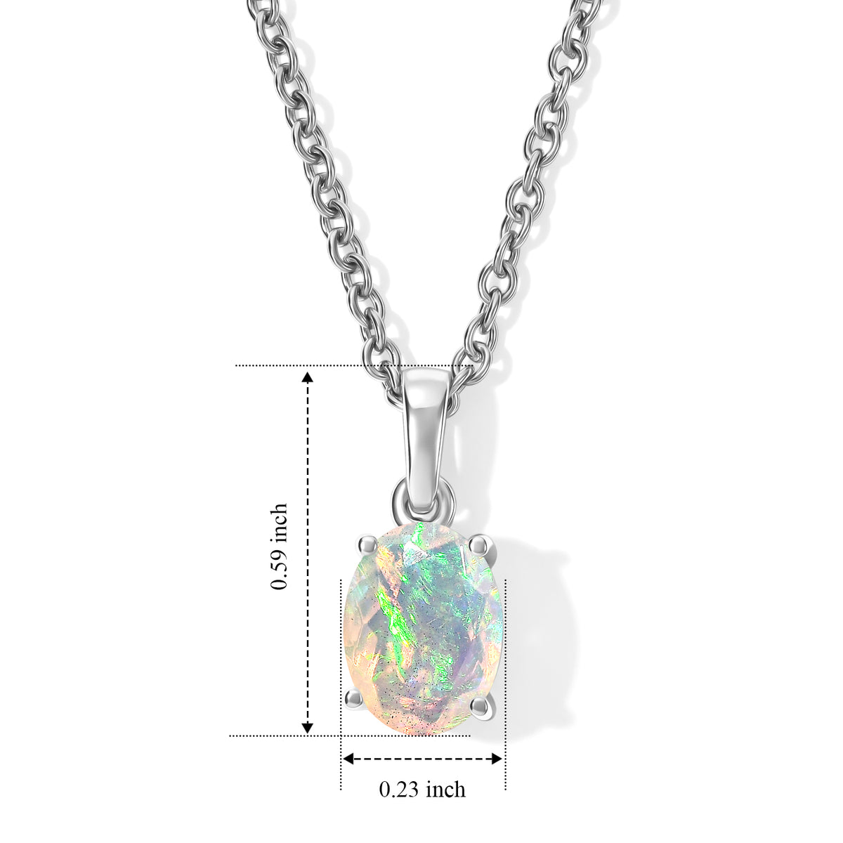 D'Joy - Ethiopian Opal Pendant in Platinum Overlay Sterling Silver with Chain (Size 20) 4506962 4