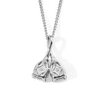 D'Joy - Moissanite Twin Pear Pendant with Chain (Size 18) in Rhodium Overlay Sterling Silver 1.50 Ct._4506966_4