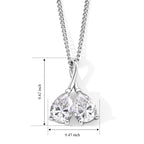 D'Joy - Moissanite Twin Pear Pendant with Chain (Size 18) in Rhodium Overlay Sterling Silver 1.50 Ct._4506966_5