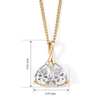 D'Joy - Moissanite Twin Pear Pendant with Chain (Size 18) in Yellow Gold Plated Sterling Silver 1.50 Ct._4506967_5