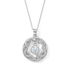 D'Joy - Moissanite Twin Serpent Pendant with Chain (Size 18) in Rhodium Overlay Sterling Silver_4506968