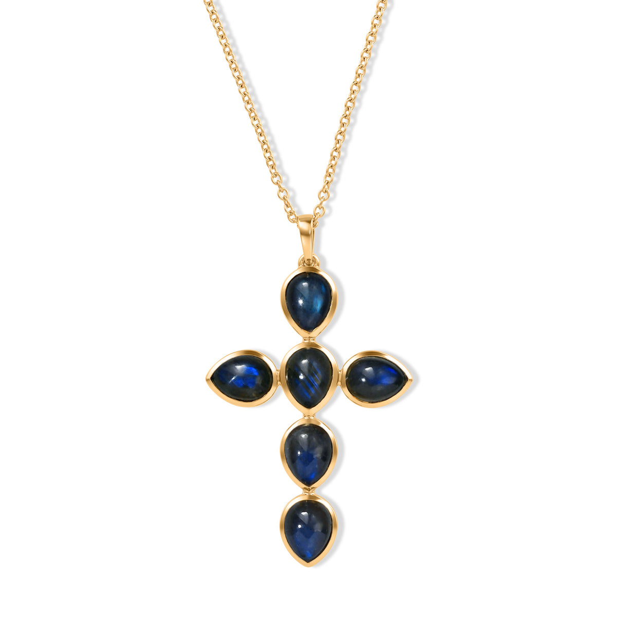 EverTrue - Labradorite Cross Pendant with Chain (Size 20)  7.86 Ct. V32528569 0