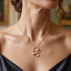 Moissanite Interlocking Circles Trilogy Pendant with Chain (Size 18) with Lobster Clasp in Yellow Gold Plated Sterling Silver_4507344_1