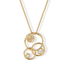 Moissanite Interlocking Circles Trilogy Pendant with Chain (Size 18) with Lobster Clasp in Yellow Gold Plated Sterling Silver_4507344_4