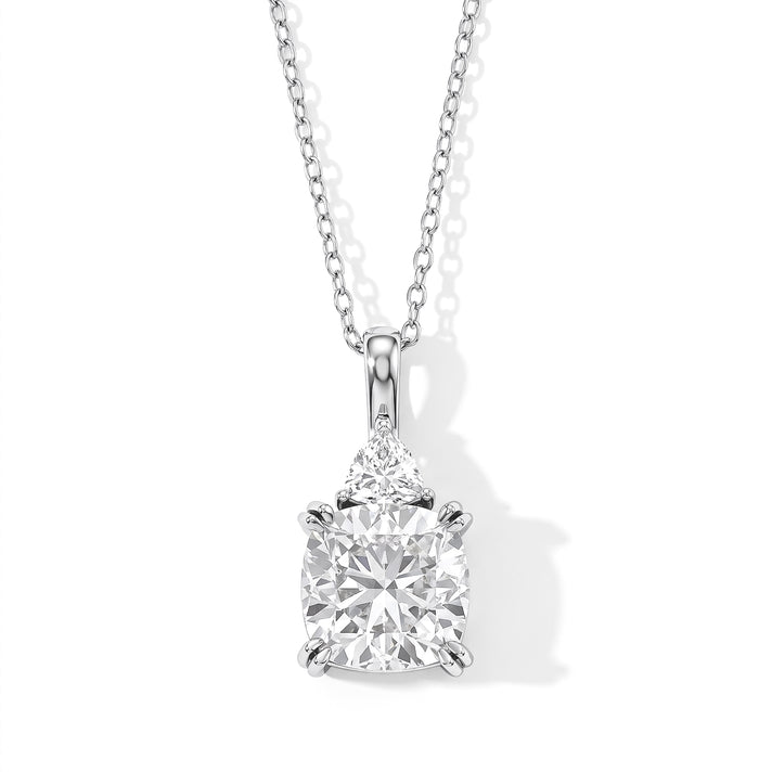 Moissanite Pendant with Chain (Size 18) in Rhodium Overlay Sterling Silver 0.50 ct  5.450  Ct. 4507345 1