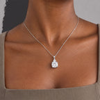 Moissanite Pendant with Chain (Size 18) in Rhodium Overlay Sterling Silver 0.50 ct  5.450  Ct._4507345_2