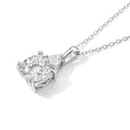 Moissanite Pendant with Chain (Size 18) in Rhodium Overlay Sterling Silver 0.50 ct  5.450  Ct._4507345_3