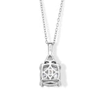 Moissanite Pendant with Chain (Size 18) in Rhodium Overlay Sterling Silver 0.50 ct  5.450  Ct._4507345_4