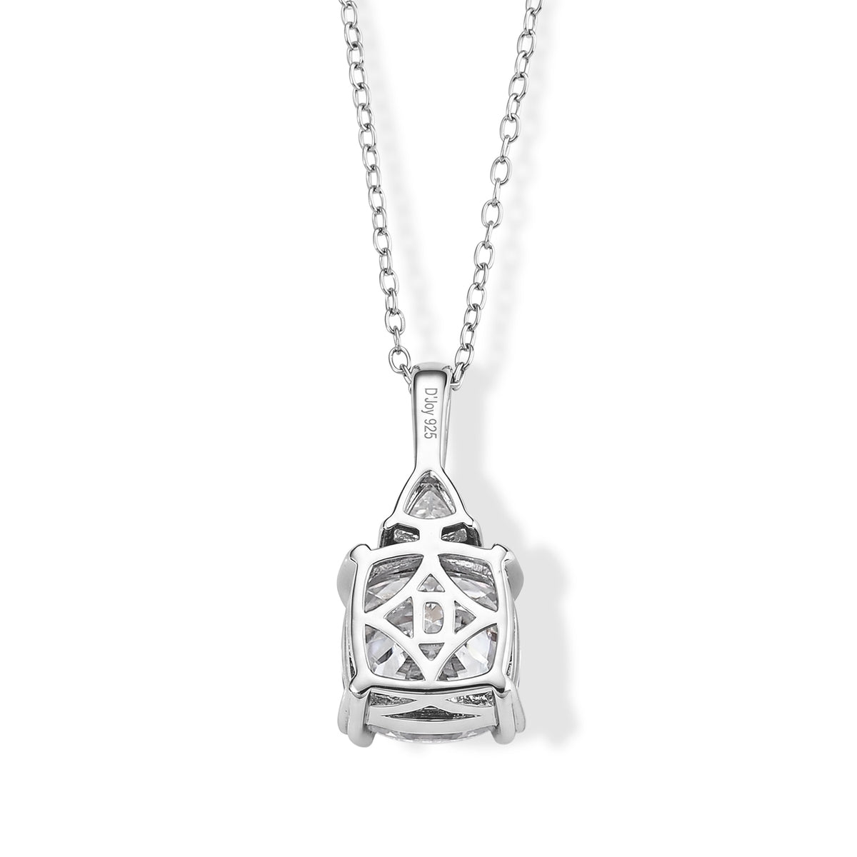 Moissanite Pendant with Chain (Size 18) in Rhodium Overlay Sterling Silver 0.50 ct  5.450  Ct. 4507345 4