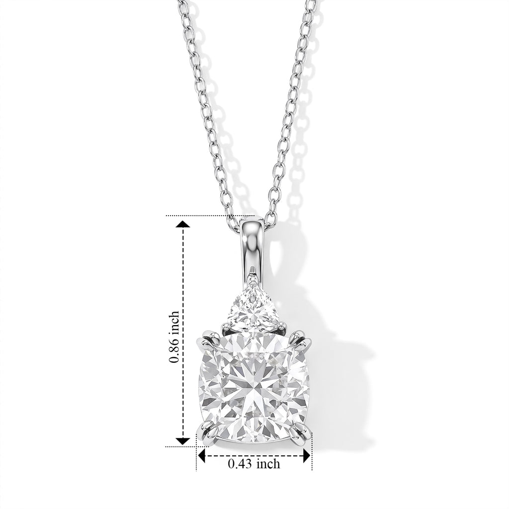 Moissanite Pendant with Chain (Size 18) in Rhodium Overlay Sterling Silver 0.50 ct  5.450  Ct._4507345_5
