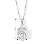 Moissanite Pendant with Chain (Size 18) in Rhodium Overlay Sterling Silver 0.50 ct  5.450  Ct._4507345_5