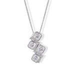 Moissanite Pendant with Chain (Size 18) in Rhodium Overlay Sterling Silver 0.13 ct  2.410  Ct._4507351