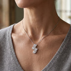 Moissanite Pendant with Chain (Size 18) in Rhodium Overlay Sterling Silver 0.13 ct  2.410  Ct._4507351_1