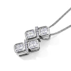 Moissanite Pendant with Chain (Size 18) in Rhodium Overlay Sterling Silver 0.13 ct  2.410  Ct._4507351_3