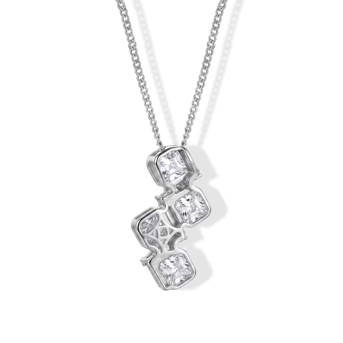 Moissanite Pendant with Chain (Size 18) in Rhodium Overlay Sterling Silver 0.13 ct  2.410  Ct. 4507351 4