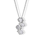 Moissanite Pendant with Chain (Size 18) in Rhodium Overlay Sterling Silver 0.13 ct  2.410  Ct._4507351_4