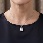 Moissanite Pendant with Chain (Size 18) in Rhodium Overlay Sterling Silver  12.300  Ct._4507528_1