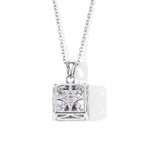 Moissanite Pendant with Chain (Size 18) in Rhodium Overlay Sterling Silver  12.300  Ct._4507528_4